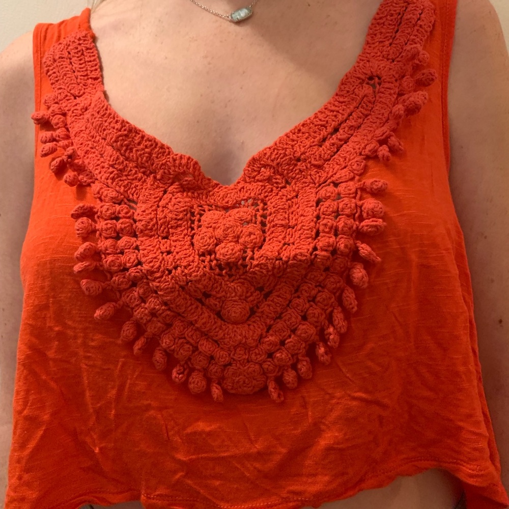 Orange Tank Crop Top